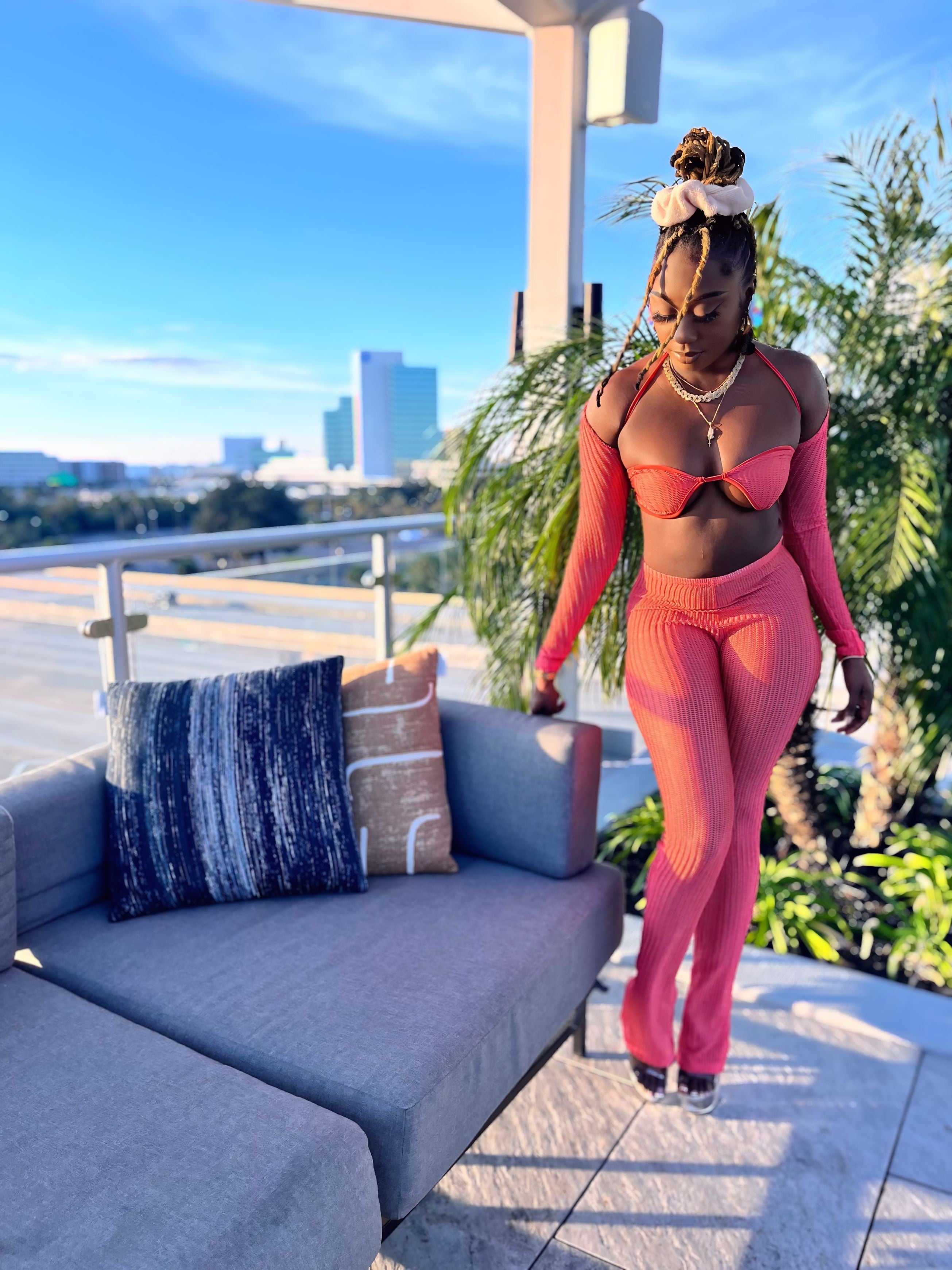 Georgia Peach Pant Set - Peach