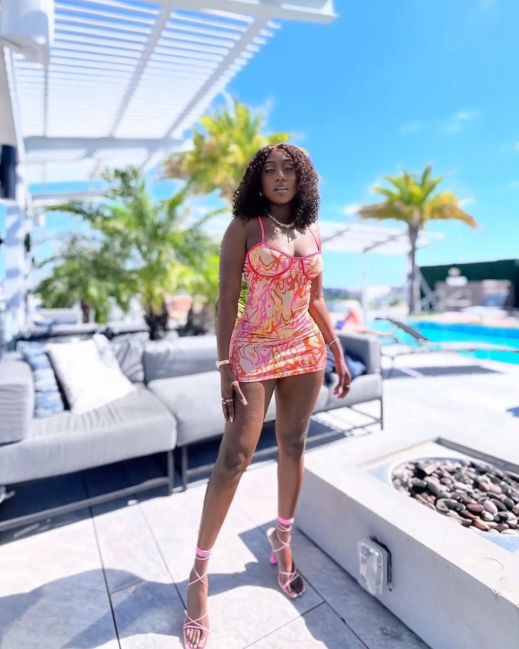 Pink Lemonade Spring Dress - Pink/combo