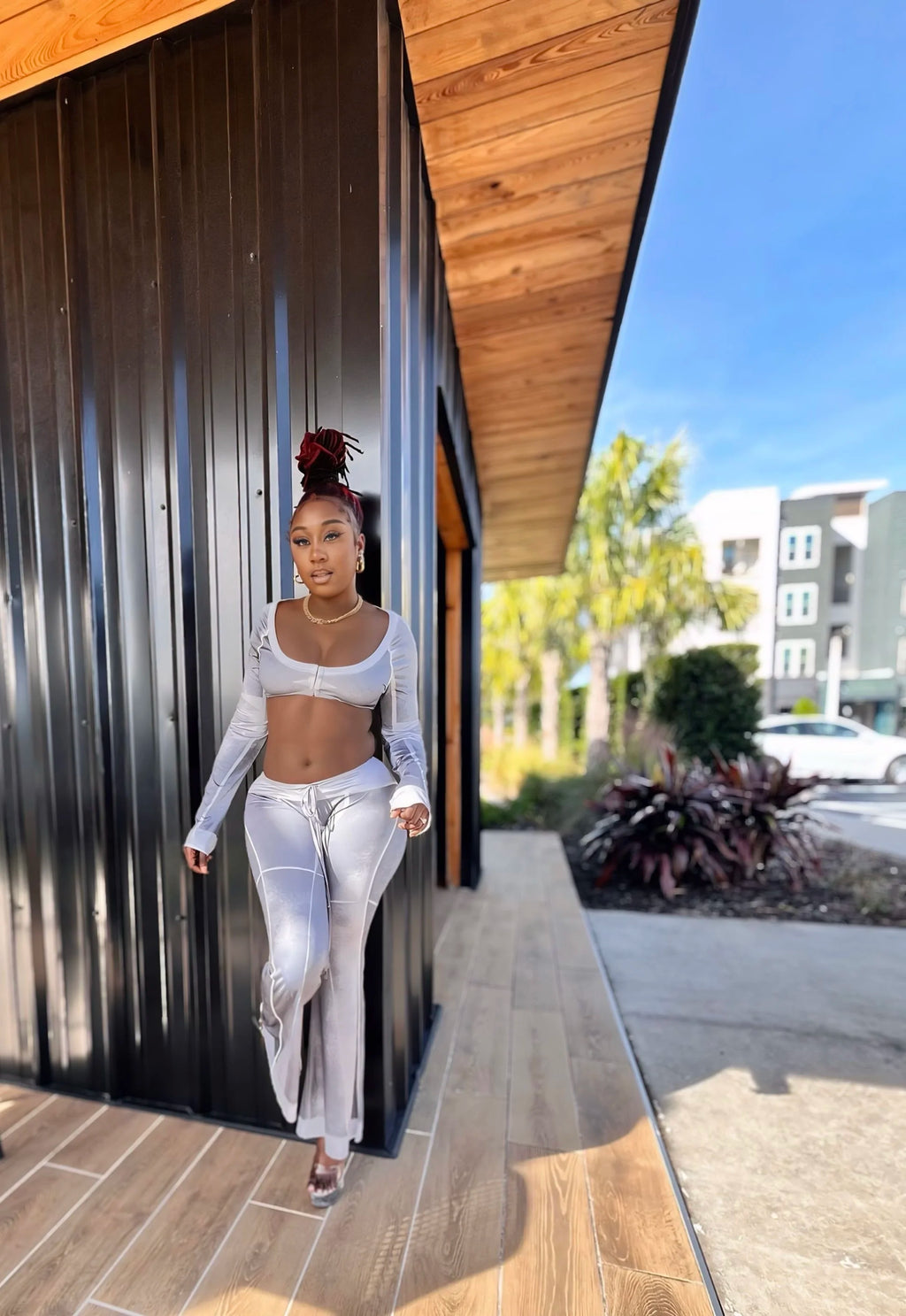 Shades Of Gray Pant Set - Gray