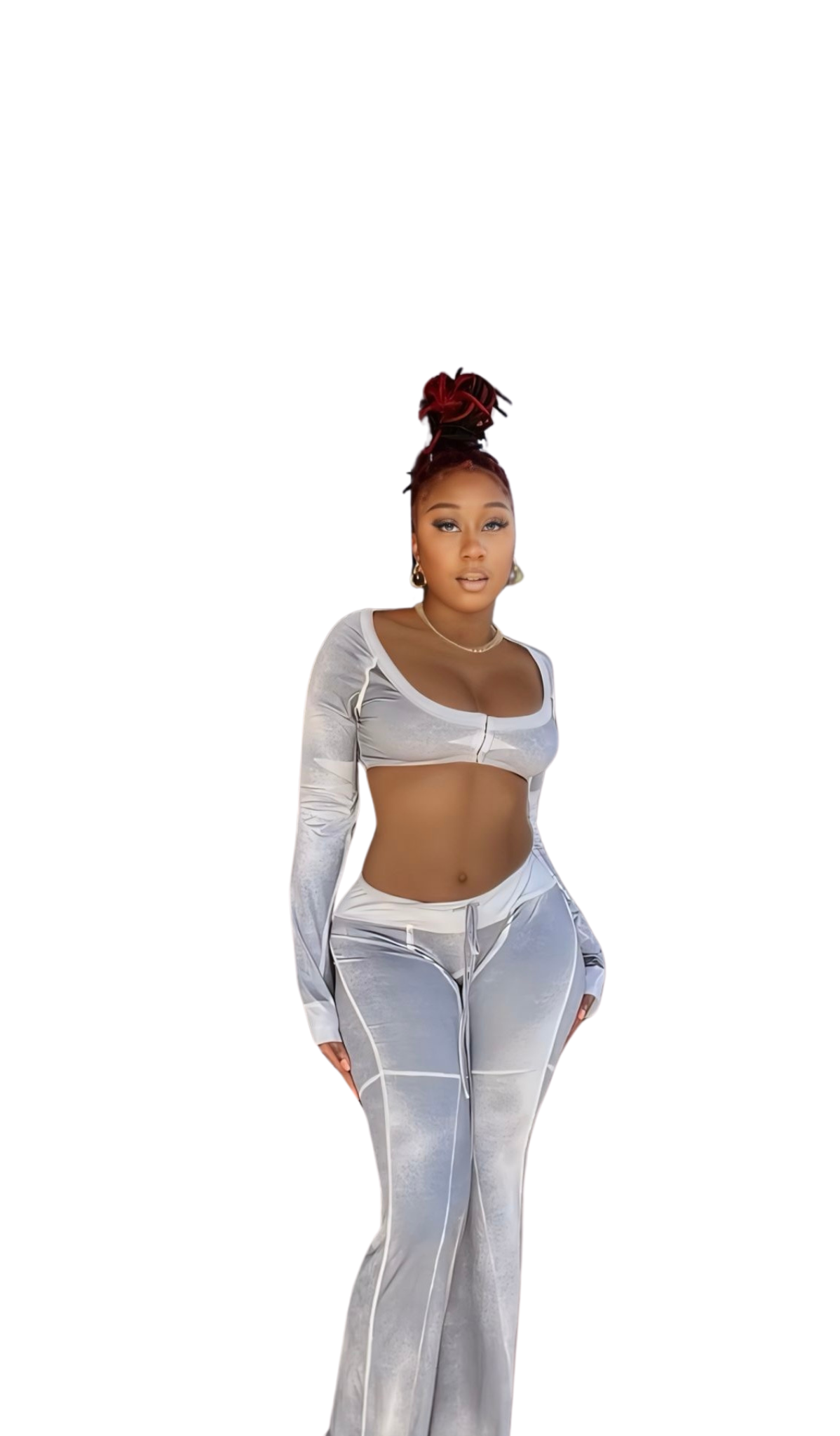 Shades Of Gray Pant Set - Gray