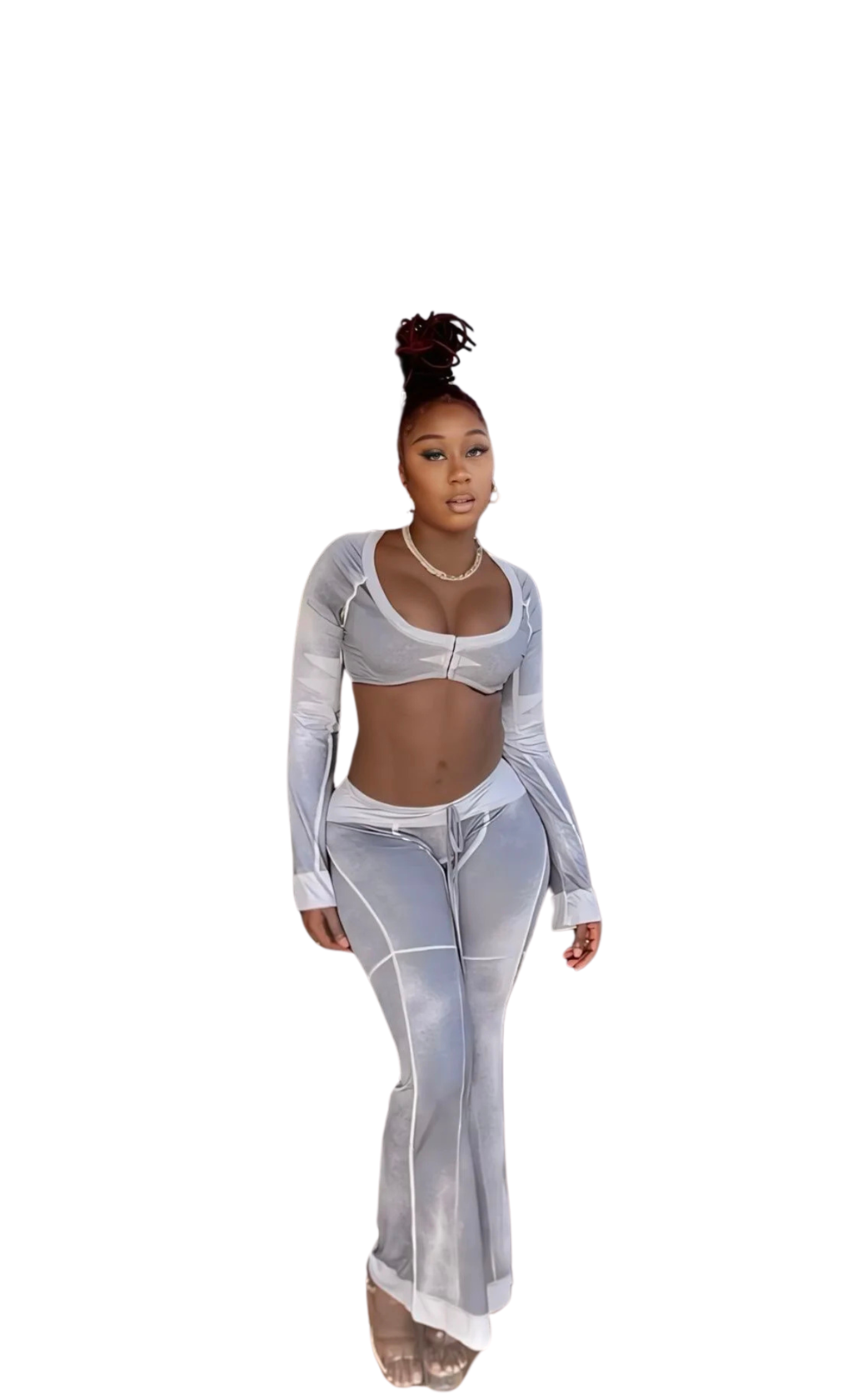 Shades Of Gray Pant Set - Gray